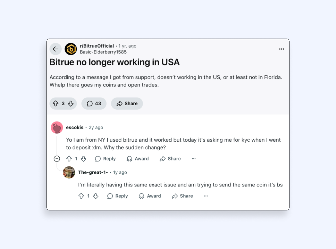 Reddit users face problems accessing Bitrue