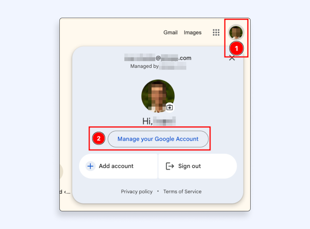 Sign in and click your profile picture