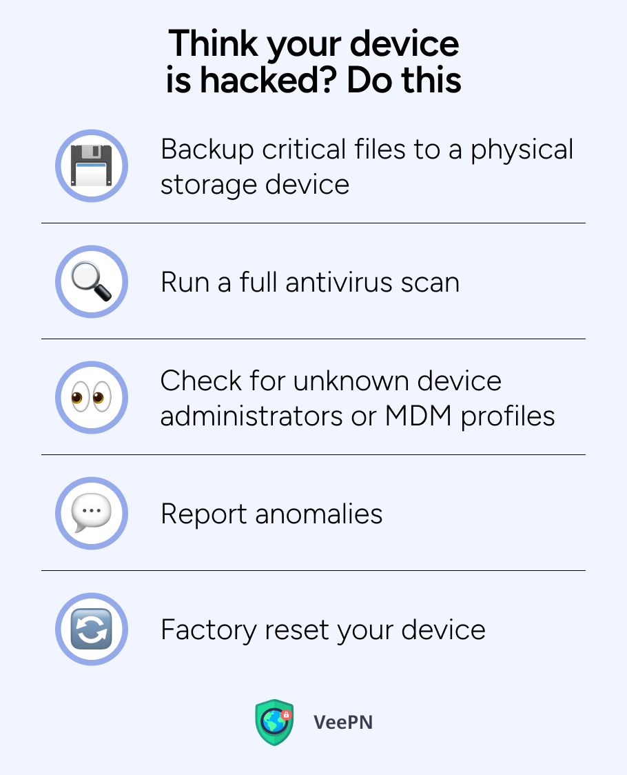 What to do if my device is hacked