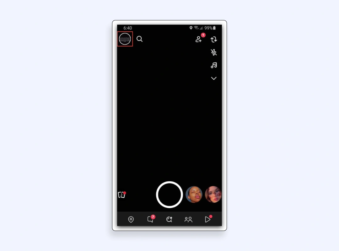 Click your profile icon in the top left corner.