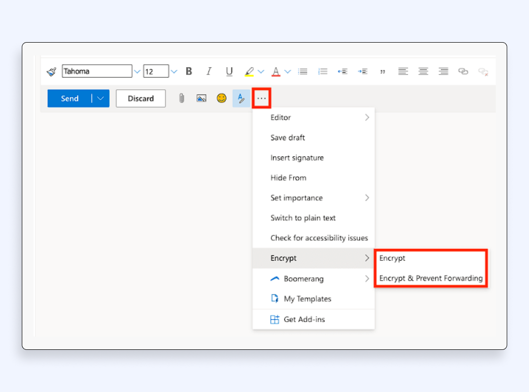  how to send a secure email on Outlook