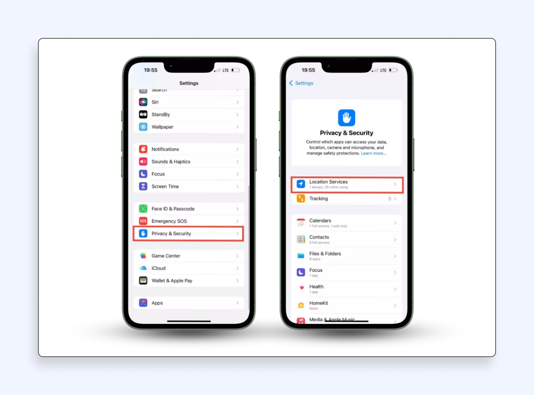 stop sharing location iOS