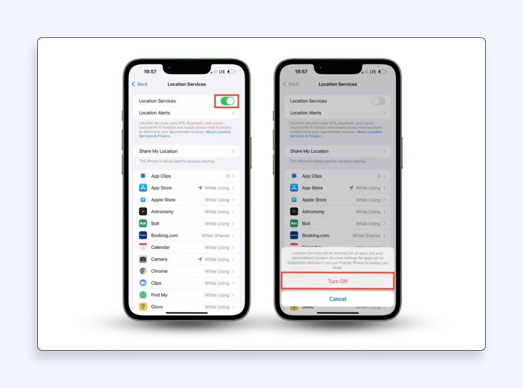 iOS location services