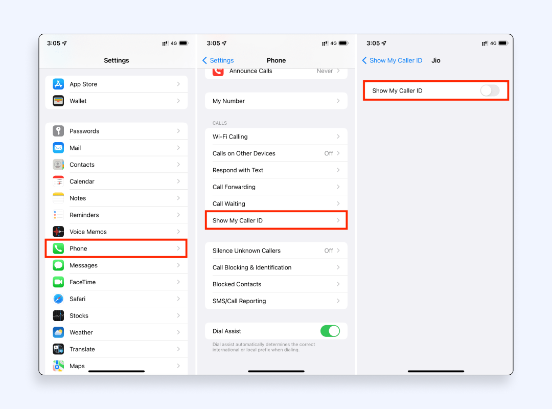 Hide caller ID iOS